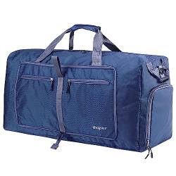 ehsbuy 60L Faltbare Reisetasche für Männer Frauen Große Reisetasche Wasserdicht Übernachtung Wochenende Taschen für Fitnessstudio Gepäck, 100l Neu Dunkelblau, 100 l von ehsbuy
