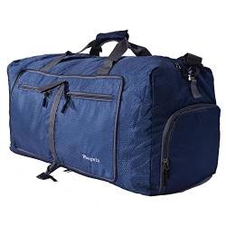 ehsbuy 60L Faltbare Reisetasche für Männer Frauen Große Reisetasche Wasserdicht Übernachtung Wochenende Taschen für Fitnessstudio Gepäck, Neu Dunkelblau, (60L) UK von ehsbuy