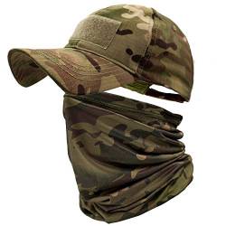 ehsbuy Camo Hüte für Männer mit Kühlung Halsgamasche Baseballmützen Gesichtsschal Maske Armee Taktische Militärmütze Halsrohr Snoods zum Laufen Jagd Camping Radfahren Angeln Outdoor Sports von ehsbuy