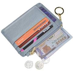 ehsbuy Kartenetui Damen Herren RFID Blocker Leder Kreditkartenetui Klein Portemonnaie mit Reißverschluss Münzfach Schlüsselbund Mini Geldbörse von ehsbuy