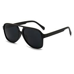 eiTurlutz Klassische Vintage Sonnenbrille für Damen Herren，UV400 Schutz（matt schwarz ） von eiTurlutz