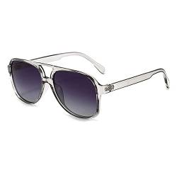 eiTurlutz Klassische Vintage Sonnenbrille für Damen Herren，UV400 Schutz（transparent/grau） von eiTurlutz