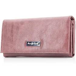 ekavale Damen Portemonnaie mit vielen Kartenfächer, Geldbörse aus Kunstleder, Geldbeutel für Frauen (Pink) von ekavale