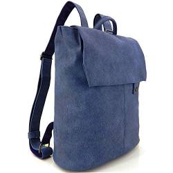 ekavale - Elegant Rucksack für Damen & Mädchen – City Daypack aus Optik Leder – klein Schulrucksack Backpack (Navy) von ekavale