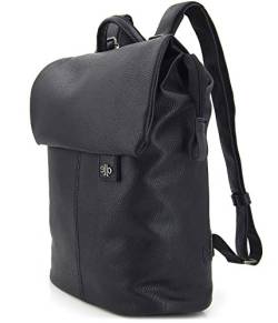 ekavale Elegant Rucksack für Damen & Mädchen – City Daypack aus Optik Leder – klein Schulrucksack Backpack (Schwarz) von ekavale