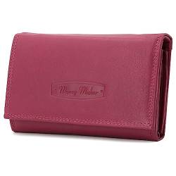 ekavale Geldbörse Damen Leder mit RFID-Schutz 25 Fächer Damen Portemonnaie Lang (Pink) von ekavale