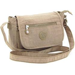 ekavale - Kompakte Umhängetasche – Leichte, Kleine Handtasche für Damen – Crossbody Messenger Bag – Nylon Schultertasche (Stone) von ekavale