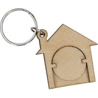 elasto Schlüsselanhänger Holzchip-Schlüsselanhänger "House" natur von elasto