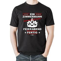 EIN Zimmermann kennt keinen Feierabend, Zimmerer, Zünfte Zunftsymbol Handwerk T-Shirt Zunftlogo (XL) von elbedruck