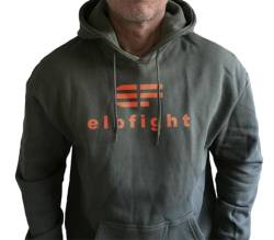 elbfight ef-bigho | Oversize Hoodie Oliv/orange 2XL von elbfight