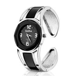 ele ELEOPTION Armband Design Quarz Uhr mit Strass Dial-Edelstahl-Band für Frauen (Schwarz) von ele ELEOPTION