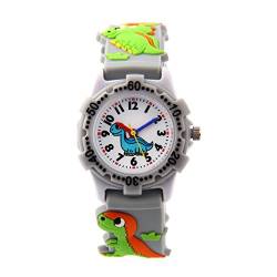 ele ELEOPTION Silikon Armband 3D Cartoon Digital Wasserdicht Kinderuhr (Grau Dinosaurier) von ele ELEOPTION