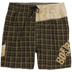 eleMar Übergrößen Herren Badehose Bermuda Short Bademode kariert in braun-Gold-beige 10XL, Größe:9XL von eleMar