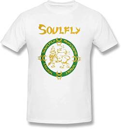 Soulfly Band Men's Comfortable Short Sleeve Shirts Crew Neck Personality Fashion T-Shirt Black T-Shirts & Hemden(Large) von elect