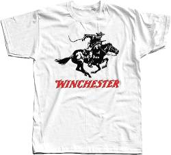 Winchester Rifle Men's T Shirt White 100% Cotton Sizes T-Shirts & Hemden(Medium) von elect