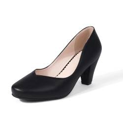 elerhythm Damen Mary Jane Vintage Heels Gatsby 1920er Jahre Pumps Closed Toe 1950er viktorianische Schuhe (Schwarz EU39) von elerhythm