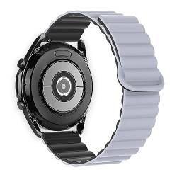 elfofle 22mm Armband Compatible mit Samsung Galaxy Watch 3 45mm/Watch 46mm/Gear S3 Classic/Frontier,Magnetisches Silikon Armband für Huawei Watch GT/GT 2 46mm/GT2 e/GT2 Pro (Grau -Schwarz) von elfofle
