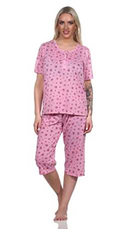 Damen Pyjama 3/4 Hose & Shirt Sommer Schlafanzug; Altrosa/XL/42 von eloModa