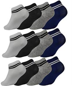 eloModa 12 Paar Damen Sneaker Socken mit Muster Baumwolle, 12 Paar, Mix7 39-42 von eloModa