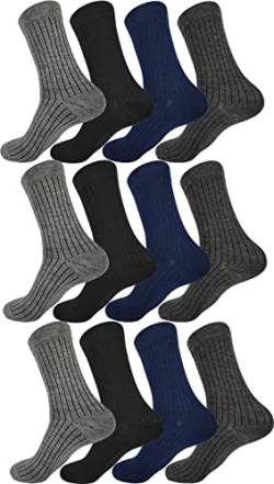 eloModa 12 Paar Herren Socken Muster klassischer Form Freizeit Anzug Business, 12 Paar, Mix11/43-46 von eloModa