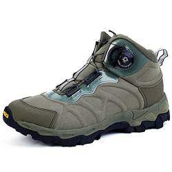 emansmoer Herren Wasserdicht Atmungsaktiv Outdoor Sport Klettern Wandern Trekking Stiefel High-top Armee Combat Schuhe (42 EU, Grün) von emansmoer