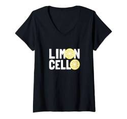 Damen Limoncello, Zitronenlikör, Limoncino, Italien T-Shirt mit V-Ausschnitt von emerjoan design