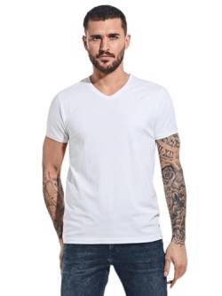 emilio adani Herren Herren Basic-Shirt My Favorite, 36229, 36229, Reinweiss in Größe L von emilio adani