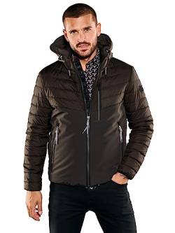 emilio adani Herren Herren Jacke mit abnehmbarer Kapuze, 35253, 35253, Dunkelbraun in Größe 52 von emilio adani