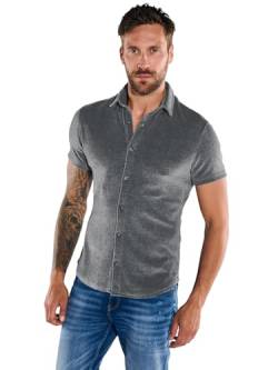 emilio adani Herren Herren Kurzarm-Hemd Slim fit, 36188, 36188, Grau in Größe M von emilio adani