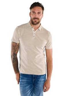 emilio adani Herren Herren Polo-Shirt strukturiert, 36194, 36194, Beige in Größe M von emilio adani