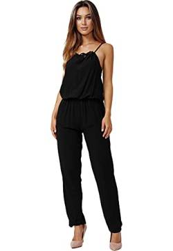 enflame Damen Sommer Jumpsuit Leicht Lockeres Design Street Fashion Combi Latzhose Spaghetti Träger Hosenanzug, Farben:Schwarz, Größe:L-XL von enflame