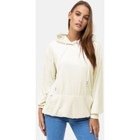 enflame Hoodie Langer Kapuzen Pullover Oversized Hoodie Kleid Velours Sweatshirt (1-tlg) 3873 in Creme von enflame