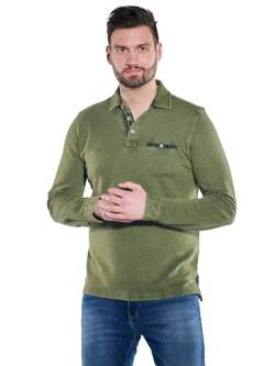 engbers Herren Herren Langarm-Shirt mit Polo-Kragen, 36354, 36354, Khaki in Größe XXL von engbers