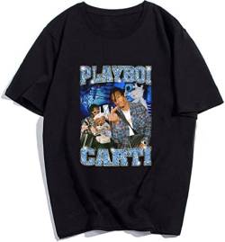 Rap Playboi Carti T Shirt Men Women Fashion T-Shirts Kids Hip Hop Tops Tee Cotton Tshirt Oversized Tshirt Boy Tee Men's Clothing Black T-Shirts & Hemden(Large) von entrance