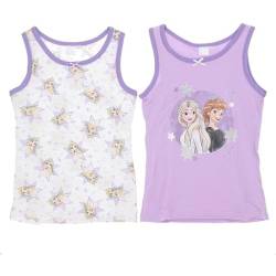 Disney Frozen ELSA Anna 2 Unterhemden Set für Mädchen im Stil von Frozen - Kinder Tank Top Hemdchen Unterwäsche (2er Pack) (DE/NL/SE/PL, Numerisch, 134, 140, Regular, lila) von eplusm