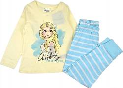 Disney Frozen Eiskönigin ELSA und Anna Mädchen Lang Pyjama Schlafanzug aus 100% Baumwolle Süß Disney Langarm Zweiteiliger Nachtwäsche 104-134cm (as3, Numeric, Numeric_128, Regular, Rosa, 128) von eplusm