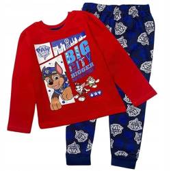 Paw Patrol Chase Marshal Jungen Schlafanzug Baumwolle Langarm Zweiteiliger Schlafanzüge Set Kinder Nachtwäsche Frühling Pyjama (Rot, 98/104) von eplusm