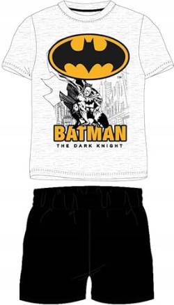 eplusm Batman Pyjama Set Kurzarm Schlafanzug Jungen pjs Sommer 104-134cm Kinder nachtwäsche T-Shirt und Shorts Hose kurz (as3, Numeric, Numeric_122, Regular, Schwarz) von eplusm