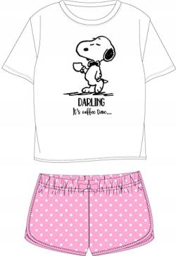 eplusm Mädchen Schlafanzug Kurz Zweiteilig 100% Baumwolle - Kinder Pyjama Freizeitanzug Shorty Set mit Motiven im Stil von Snoopy (as3, Numeric, Numeric_134, Regular, Rosa) von eplusm