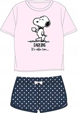 eplusm Mädchen Schlafanzug Kurz Zweiteilig 100% Baumwolle - Kinder Pyjama Freizeitanzug Shorty Set mit Motiven im Stil von Snoopy (as3, Numeric, Numeric_134, Regular, Schwarz) von eplusm