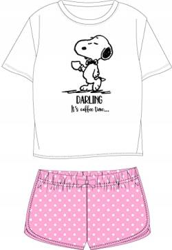 eplusm Mädchen Schlafanzug Kurz Zweiteilig 100% Baumwolle - Kinder Pyjama Freizeitanzug Shorty Set mit Motiven im Stil von Snoopy (as3, Numeric, Numeric_140, Regular, Rosa) von eplusm