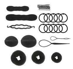1 Set modisches Haardesign-Styling-Werkzeug, Haarvolumen, Haarklammer, Haarknotenmacher, Ziehnadel, Donut-Flechtwerkzeug-Set für Damen und Mädchen von ericotry