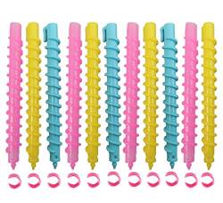 ericotry Spiralstab aus Kunststoff, für Friseure, Locken, Dauerwelle, Lockenstab, Lockenstab, Lockenstab, Lockenwickler, Salon-Werkzeuge für Frauen und Mädchen, 18 Stück von ericotry