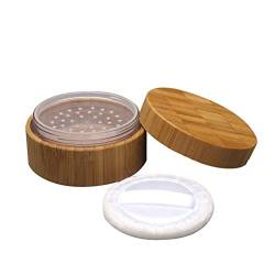 30g Leer Umweltfreundliche Bambus Powder Gläser Makeup, doppelseitig Fall Box Container mit Kunststoff Mehlsieb Baby Powder Puff Kit von erioctry