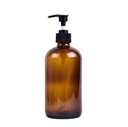 500ml Leer nachfüllbar Bernstein Glas Shampoo Dusche Gel Verpackung Flasche Container Topf mit Kunststoff Pumpe für Make-up Kosmetik Bad Seife Liquid Toilettenartikel von erioctry