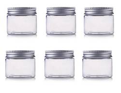 50g PET Kunststoff Leere Kosmetische Behälter Fällen mit Silber Aluminium Caps Creme Lotion Box Salben Flasche Make-Up Topf Gläser Pack von 6 von erioctry