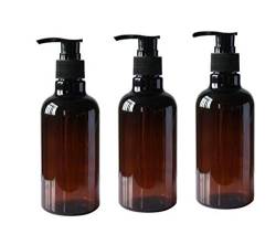 Nachfüllbare leere PET-Pump-Flaschen für Shampoo, Duschgel, Behälter mit schwarzen Pumpen für Make-up, Kosmetik, Bad, Dusche, Toilette, Flüssigkeitsbehälter, 3 x 250 ml von erioctry