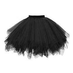 Damen Karneval Kostüm Tüllrock 50er Tütü Rock Kurz Ballett Unterrock Crinoline Petticoat Tutu Klassisch Dance Party Tanzkleidung Ballettkleidung von errcom