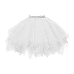 Damen Karneval Kostüm Tüllrock 50er Tütü Rock Kurz Ballett Unterrock Crinoline Petticoat Tutu Klassisch Dance Party Tanzkleidung Ballettkleidung von errcom