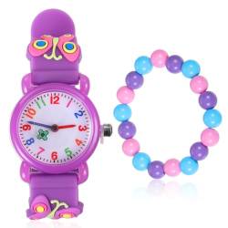 Kinder Uhr, Kinder Uhren für Mädchen ab 3-10 Jahre, Armbanduhr für Kinder Jungen und Mädchen, Analog Quarzuhr, 3D Cute Cartoon Uhr, Digitale Kinderuhr, Teaching Handgelenk Uhren mit Silikon Armband von ertlutw